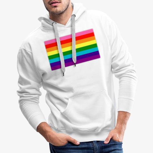 Original Gilbert Baker LGBTQ Rainbow Pride Flag - Men's Premium Hoodie