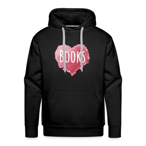 Books Heart Pink, Book Lovers Gift, Bookworms - Men's Premium Hoodie