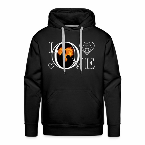 Hot Love Couple Fire Heart Romance Shirt Gift Idea - Men's Premium Hoodie