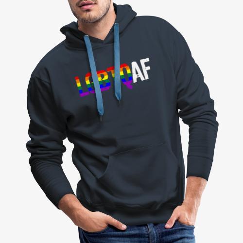 LGBTQ AF LGBTQ as Fuck Rainbow Pride Flag - Men's Premium Hoodie