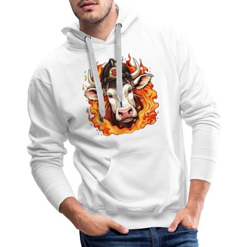 Firefighter cow - Men's Premium Hoodie
