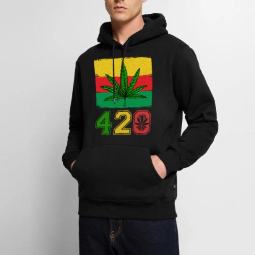 Farcical 420 Herb Flag Weed Marijuana Design - Men's Premium Hoodie