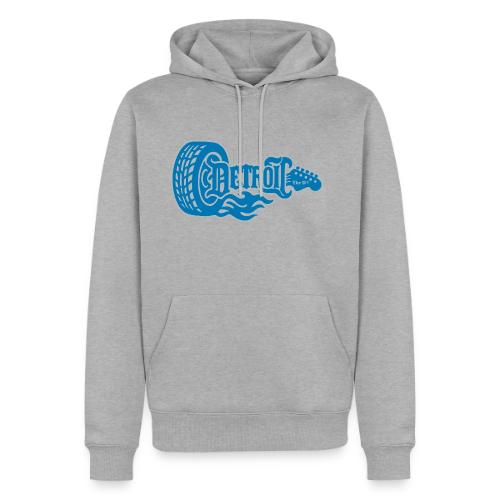 The D® - Detroit Wheel Guitar with Flames Bl Slvr - Men's Premium Hoodie