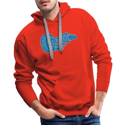 The D® - Detroit Wheel Guitar with Flames Bl Slvr - Men's Premium Hoodie