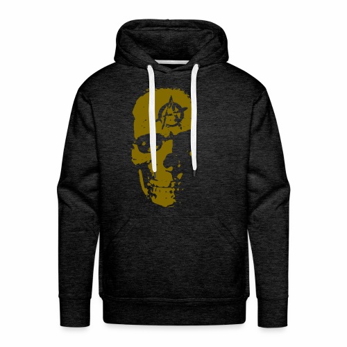 Anarchy Skull Gold Grunge Splatter Dots Gift Ideas - Men's Premium Hoodie