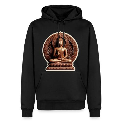 Buddha Statue in meditation and Hand Mudra - Men's Premium Hoodie