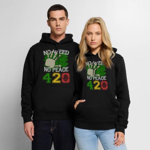 Ha Ha Funny 420 No Weed No Peace Weed Marijuana - Men's Premium Hoodie