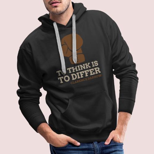 Boxing glove To think is to differ - Men's Premium Hoodie