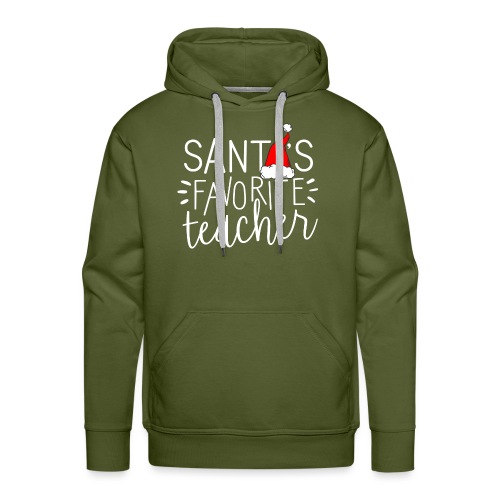 Santa's Favorite Teacher Christmas Teacher T-Shirt - Men's Premium Hoodie