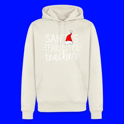 Santa's Favorite Teacher Christmas Teacher T-Shirt - Men's Premium Hoodie