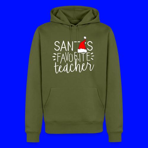 Santa's Favorite Teacher Christmas Teacher T-Shirt - Men's Premium Hoodie