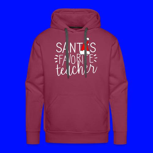 Santa's Favorite Teacher Christmas Teacher T-Shirt - Men's Premium Hoodie