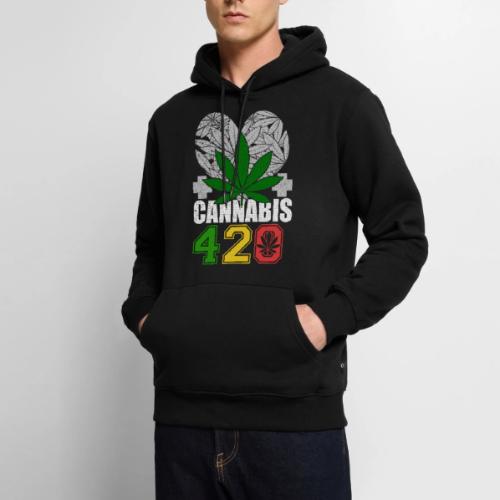 Clever 420 Smoker World Weed Marijuana Design - Men's Premium Hoodie