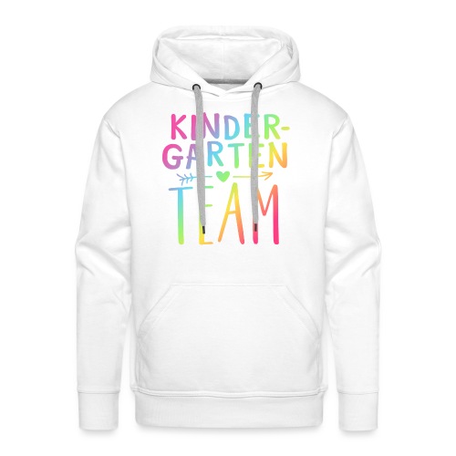 Kindergarten Team Neon Rainbow Teacher T-Shirts - Men's Premium Hoodie