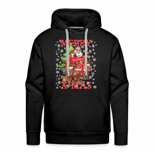 Santa Chibi Reindeer Christmas Gift Merry X-Mas - Men's Premium Hoodie