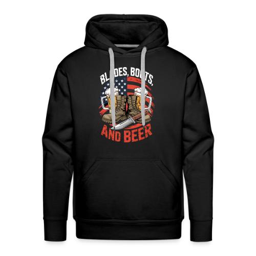 Blades, Boots, and Beer - Men's Premium Hoodie
