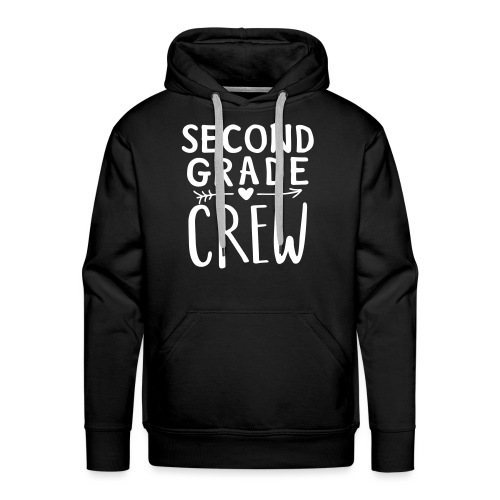 Second Grade Crew Heart Teacher T-Shirts - Men's Premium Hoodie
