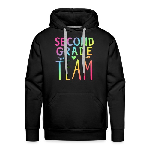 Second Grade Team Neon Rainbow Teacher T-Shirts - Men's Premium Hoodie