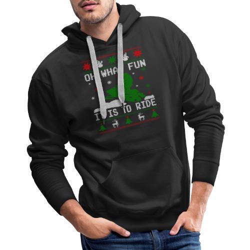Oh What Fun Snowmobile Ugly Sweater style - Men's Premium Hoodie