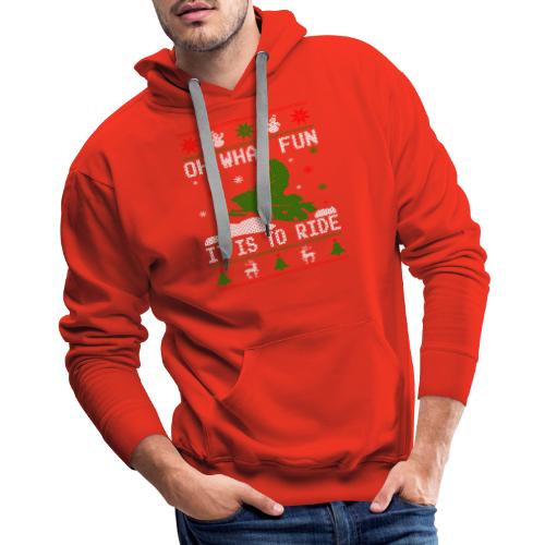 Oh What Fun Snowmobile Ugly Sweater style - Men's Premium Hoodie