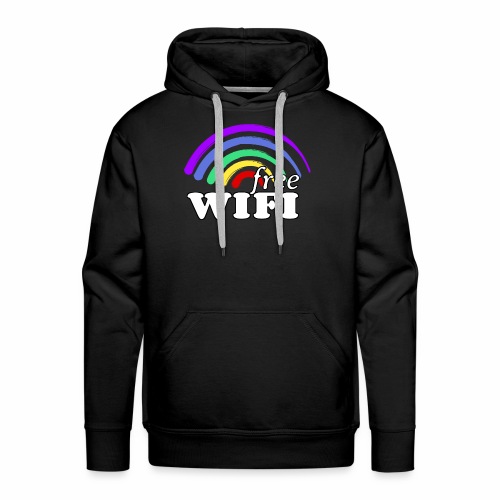 Funny Free Gay Pride Rainbow WiFi - Send Love - Men's Premium Hoodie