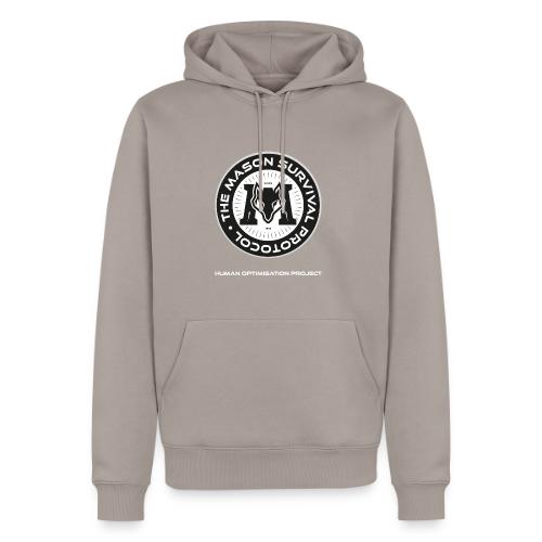 MasonSurvival Protocol White Text - Men's Premium Hoodie
