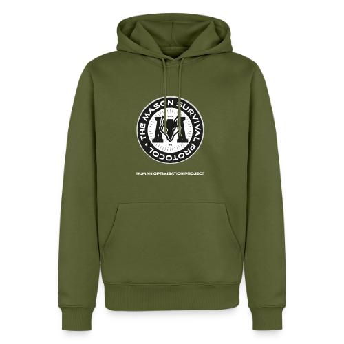 MasonSurvival Protocol White Text - Men's Premium Hoodie