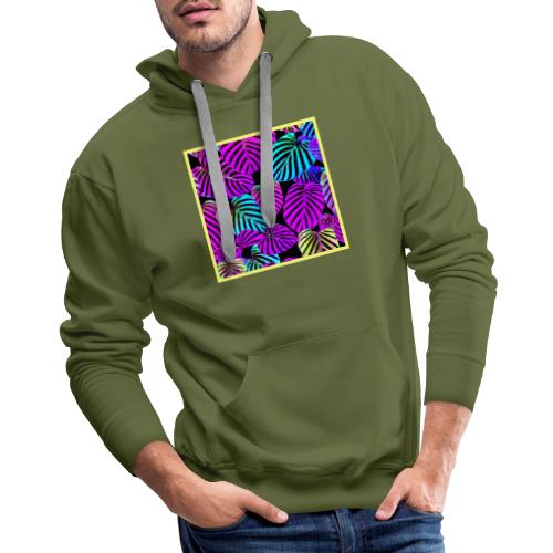 NeonLeaf Harmony Vibrant Pattern - Men's Premium Hoodie