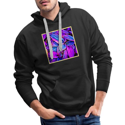 Vibrant Neon Foliage Pattern - Men's Premium Hoodie