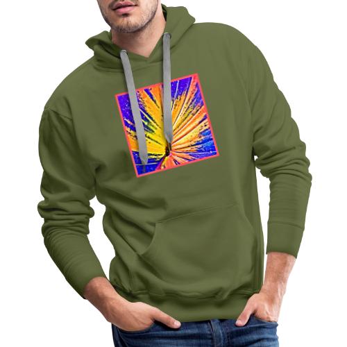 Vibrant Neon Leaf Pattern - Men's Premium Hoodie