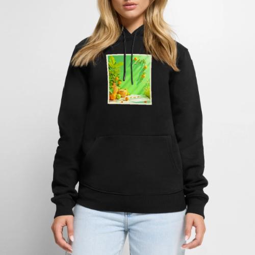 Vibrant Orange Green Still Life Design - Men's Premium Hoodie