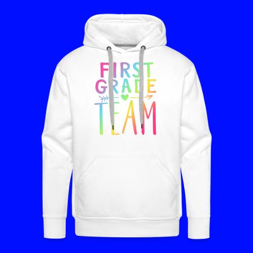 First Grade Team Neon Rainbow Teacher T-Shirts - Men's Premium Hoodie
