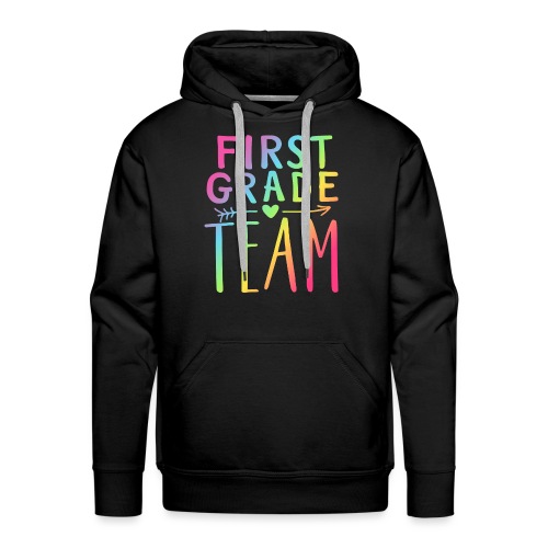 First Grade Team Neon Rainbow Teacher T-Shirts - Men's Premium Hoodie