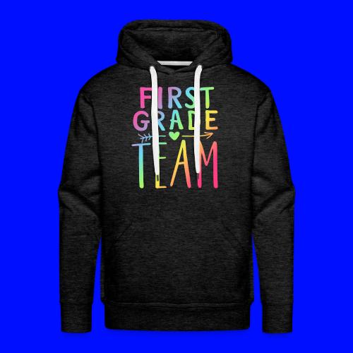 First Grade Team Neon Rainbow Teacher T-Shirts - Men's Premium Hoodie
