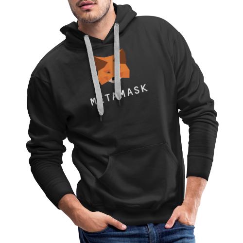 MetaMask Fox White Wordmark - Men's Premium Hoodie