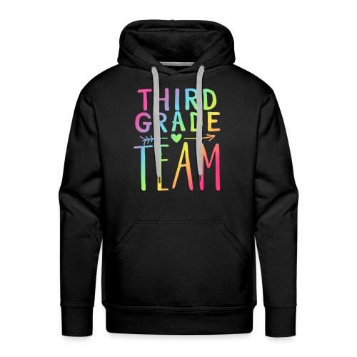 Third Grade Team Neon Rainbow Teacher T-Shirts - Men's Premium Hoodie