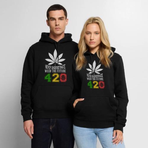 Chuckling 420 Future of Herb Weed Marijuana Design - Men's Premium Hoodie