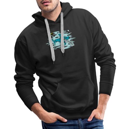 Wild shark feeling disgusted when seeing a diver - Men's Premium Hoodie