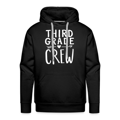 Third Grade Crew Heart Teacher T-Shirts - Men's Premium Hoodie
