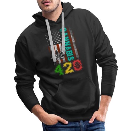 Amusing 420 American Herb Weed Marijuana Design - Men's Premium Hoodie