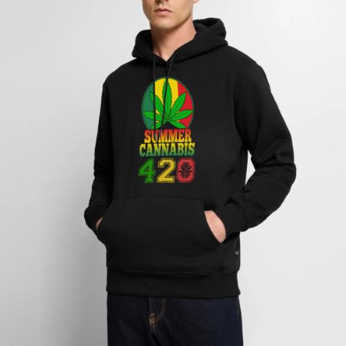Enjoyable 420 Summer Smoker Weed Marijuana Design - Men's Premium Hoodie