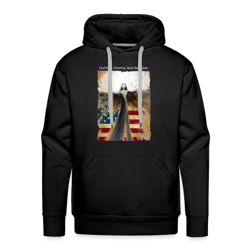 God bless America Angel_Strong color_white type - Men's Premium Hoodie