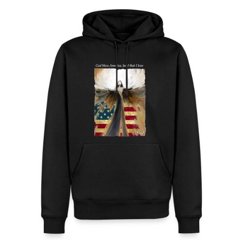 God bless America Angel_Strong color_white type - Men's Premium Hoodie