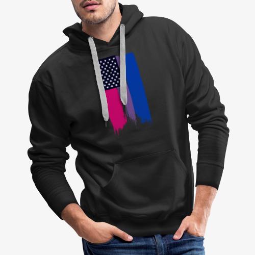 Bisexual Painted Stars and Stripes - Men's Premium Hoodie