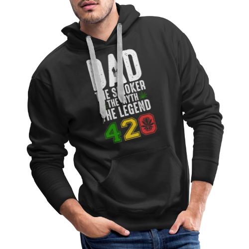 Gleeful Smoking dad The smoker the myth the legend - Men's Premium Hoodie