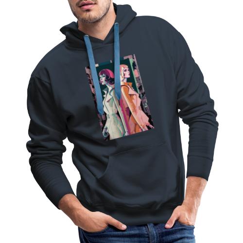 Trench Coats - Vibrant Colorful Fashion Portrait - Men's Premium Hoodie
