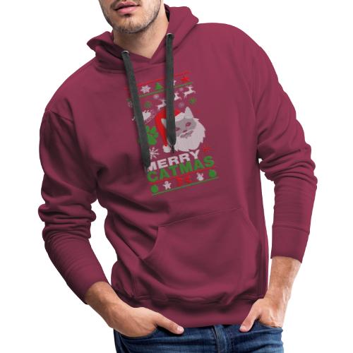 Merry Catmas Ugly Christmast Shirts - Men's Premium Hoodie