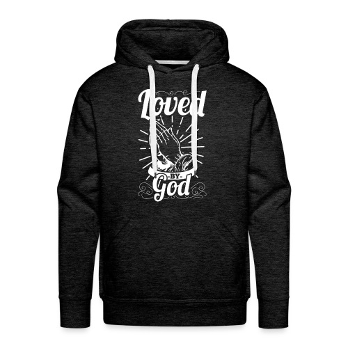 Loved By God - Alt. Design (White Letters) - Men's Premium Hoodie