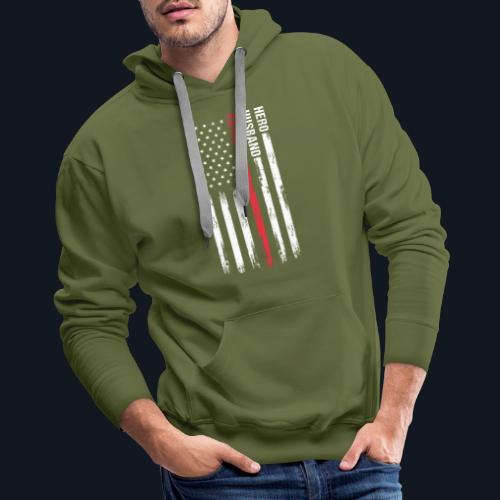 American Best Dad Hero Husband Father - Men's Premium Hoodie