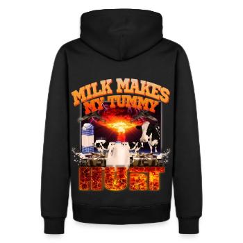 Milk Makes my Tummy hurt - Men's Premium Hoodie - black - Back - Nico (187cm)